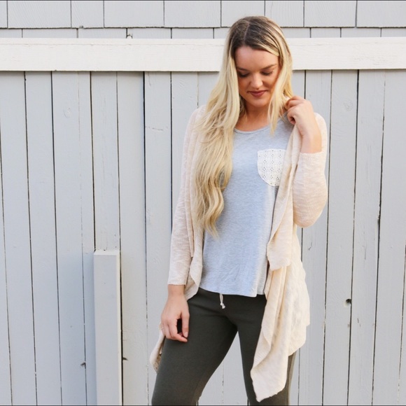 beige open cardigan - Picture 2 of 4